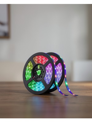 Alemdar Pazarlama Şerit LED Işık, Uzaktan Kumandalı, USB Girişli, Müzik Modlu