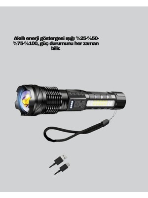 Alemdar Pazarlama PS2700 El Feneri Şarjlı LED Çok Modlu