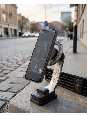 Alemdar Pazarlama ZJ11 Mıknatıslı Telefon Tutucu, Katlanabilir, 360 Derece Döner