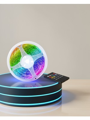 Alemdar Pazarlama 10M Iç Mekan Rgb Şerit LED Kumandalı Renkli