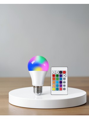 Alemdar Pazarlama Rgb LED Ampul, Uzaktan Kumandalı, 16 Renk, E27 Duy Uyumlu