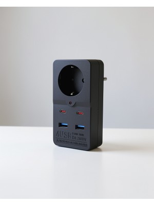 Alemdar Pazarlama 3438 Priz, Termal Akım Korumalı, Cee7 Schuko, USB Type-C