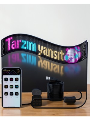 Alemdar Pazarlama Rgb LED Matrix Panel, Esnek, Uygulama Kontrollü Kayan Yazı Ekranı