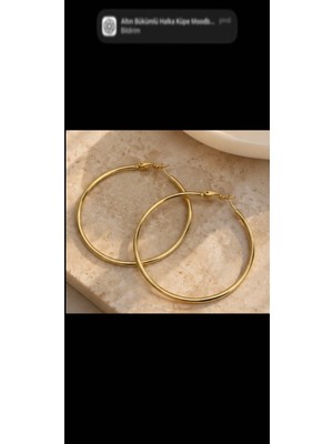 Xuping Gold Renk Büyük Halka Küpe – Zarif Minimalist Kadın Küpe