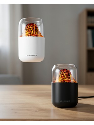 Alemdar Pazarlama Ultrasonik Hava Nemlendirici, 280 ml Su Hazneli, Alev Efektli
