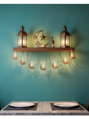 Alemdar Pazarlama Minare Ramazan LED Işık, Altın Metal Gövdeli, Pilli, Günışığı Sarı