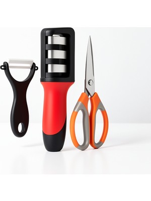 Alemdar Pazarlama Mutfak Makası Seti, 3'lü, Çok Amaçlı, Çelik Bıçaklı, Ergonomik Saplı