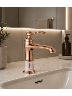 Titanium Design Roma Rose Gold Lavabo Bataryası