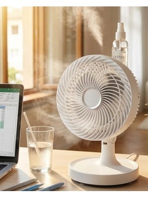 SS Home Concept Ni Masaüstü Vantilatör Sessiz Çalışan 2 Kademeli Fan Otomatik Salınımlı