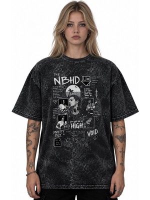 Sevbano The Neighbourhood Rock Metal Müzik Grubu Baskılı Unisex Oversize Vintage Yıkamalı Tişört