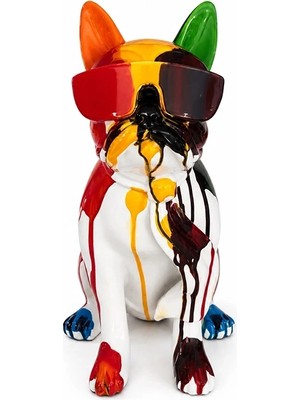 Epilons Renkli Dekoratif Polyester Bulldog Köpek Figürü ALK5473
