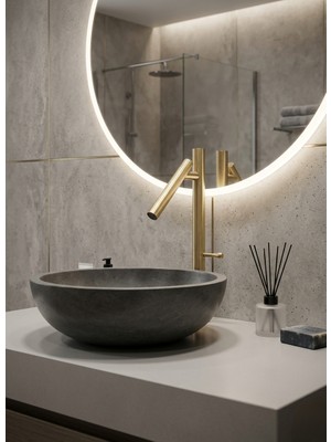 Titanium Design Mat Gold Çanak Lavabo Bataryası
