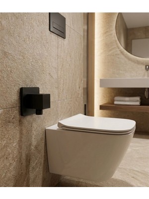 Titanium Design Siyah Kare Lüx Taharet Musluğu