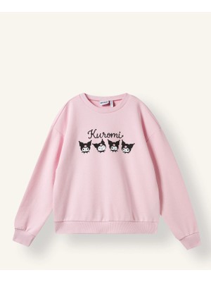 DeFacto Kuromi Relaxed Fit Bisiklet Yaka Baskılı Sweatshirt Kız Çocuk I5070A826AU