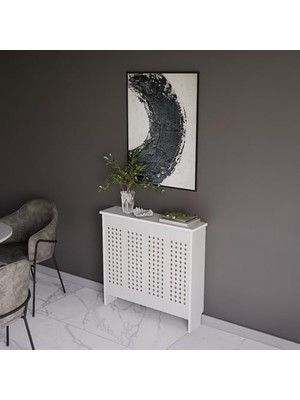 Mey İthalat Kalorifer Petek Kaplama Dresuar (80 Cm) Petek Önü Dresuar BPKM003 (Beyaz)