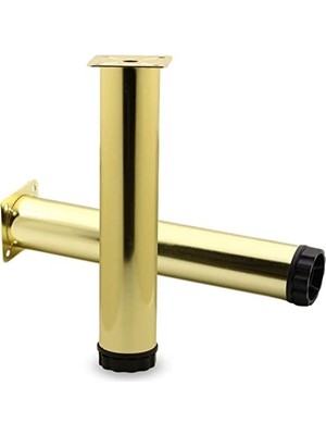 Mey İthalat Akça Mobilya Kanepe Sehpa Tv Ünitesi Koltuk Ayağı Ayarlanabilir 25 cm Gold Altın Metal Baza Ayak