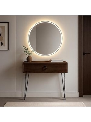 Mey İthalat Barok Metal Ayaklı Modern Dresuar; 80X20X20 Cm, Suntalam, Minimalist Antre ve Salon Konsol Dolabı