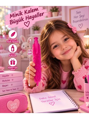 Seymen Bıçakçılık 19 cm Tüylü Kalem Sevimli Peluş Kalem Çocuk Öğrenci Kırtasiye Kalemi Hediyelik