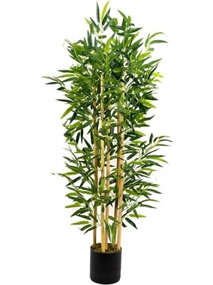 Mey İthalat 120 cm Bambu Ağacı, 5 Gövdeli ve Yoğun Yapraklı Yapay Dekorasyon