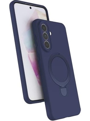 Mey İthalat Kapak, Samsung Galaxy A57 ile Uyumlu Kılıf Magsafe ile Uyumlu Z-Samara Wireless Şarj Özellikli Stand Olabilen Galaxy A57 Kilif Lacivert
