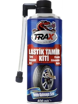 Mey İthalat Trax Lastik Tamir Kiti; Acil Durum Oto Lastik Tamir ve Şişirme Spreyi, 400 ml