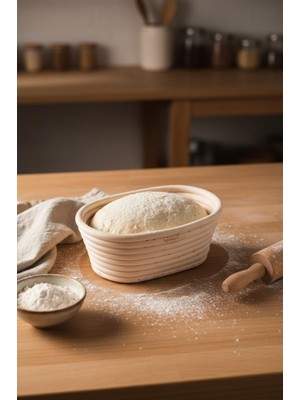 Bambum Puder - Ekmek Mayalama Sepeti Oval 17 cm