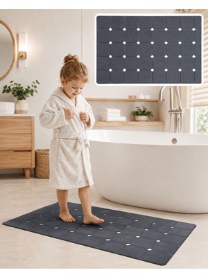 Veylora 34 Aqua Luxe Vantuzlu Duş Kaydırmaz Katlanır Banyo Paspası 45X70