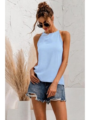 Pileli Store Kadın Sırtı Damla Detay Kolsuz Atlet Bluz