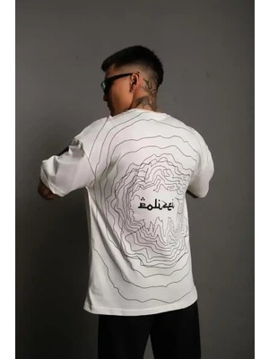 Ayessa Erkek Kısa Kol Yazlık Tişört Bisiklet Yaka Baskılı Oversize T-Shirt - Beyaz Beyaz - 2xl
