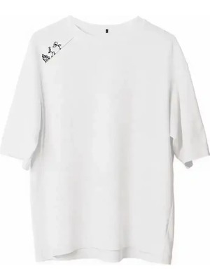 Ayessa Erkek Baskılı T-Shirt Kısa Kol Bisiklet Yaka Regular Fit Rahat Kalıp Günlük Tişört - Beyaz Beyaz - L