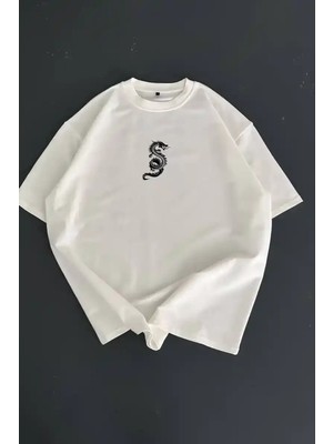 Ayessa Erkek Ön ve Arka Baskılı T-Shirt Kısa Kol Bisiklet Yaka Regular Fit Tişört -  Beyaz Beyaz - 2xl