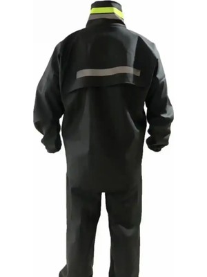 Ayessa Erkek Motorcu Kurye Su Gecirmez Yağmurluk Takım - Siyah Siyah - 3xl