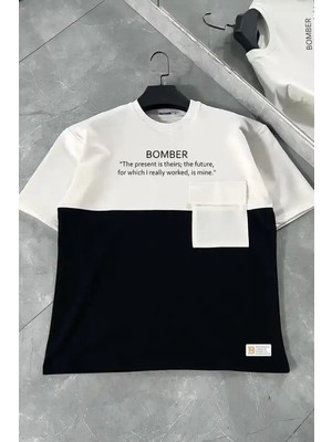 Ayessa Erkek Tişört Torba Cepli Parçalı Kısa Kol T-Shirt - Iyah Siyah - M