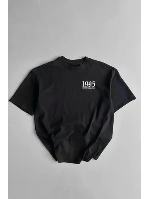 Ayessa Erkek Baskılı T-Shirt Kısa Kol Bisiklet Yaka Regular Fit Yazlık Tişört - Siyah Siyah - 2xl