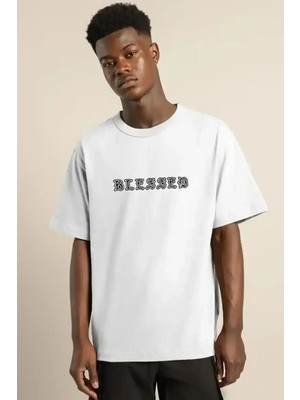 Ayessa Erkek Baskılı T-Shirt Kısa Kol Bisiklet Yaka Regular Fit Rahat Kalıp Günlük Tişört - Beyaz Beyaz - S