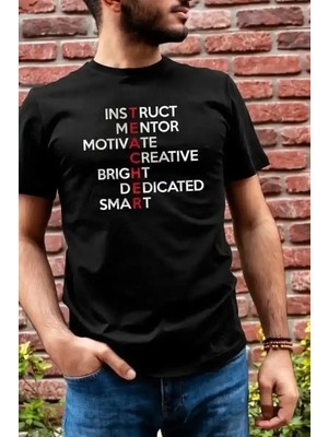 Ayessa Erkek Kısa Kol Yazlık Tişört Bisiklet Yaka Baskılı Oversize T-Shirt - Siyah Siyah - 2xl