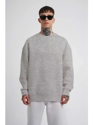 Ayessa Erkek Bisikilet Yaka 3 Iplik Pamuklu Sweatshirt - Gri Gri - S