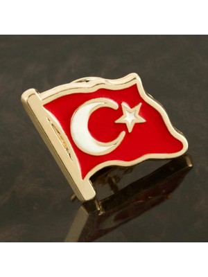 Pileli Store Ay Yıldız Yaka Rozet