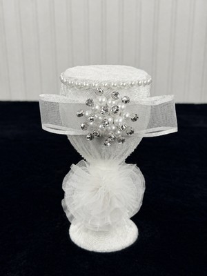 Beraye Beyaz Düğün Nikah Takı Için Iğnelik Gümüş Broşlu, Kına Gecesi Gelin Söz Nişan Sünnet Iğnedanlık 1 Adet