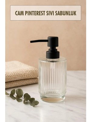 Veraura Lifestyle Cam Şeffaf Sıvı Sabunluk 200 ml Banyo Lavabo