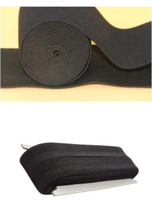 Veraura Lifestyle Siyah - 1.5cm Paça Lastik Yassı Geniş 10MT.