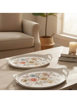 Veraura Lifestyle Kulplu Yuvarlak Tepsi