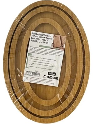 Veraura Lifestyle Bambu Oval 3'li Sunum Tepsisi