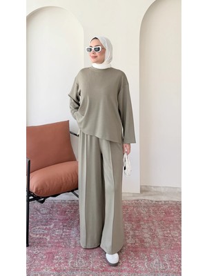 RFK Butik Kadın Oys.ho Yeni Sezon Tunik Pantolonlu Tesettür Takım - Yeşil