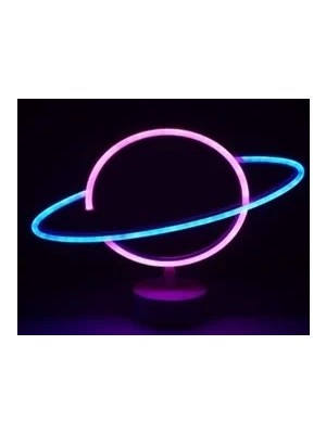 Veraura Lifestyle Neon Işıklı Satürn Lamba Pil+Usb MZ-503