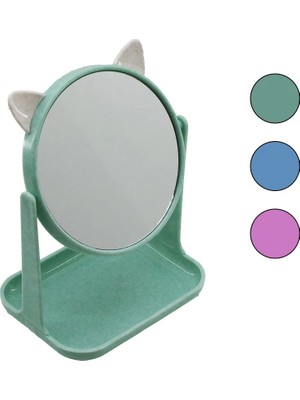 Veraura Lifestyle 6 Inç - 15CM Yuvarlak Kulaklı Makyaj Aynası Renkli Plastik Takılık SEPETLİ=12X15.5CM