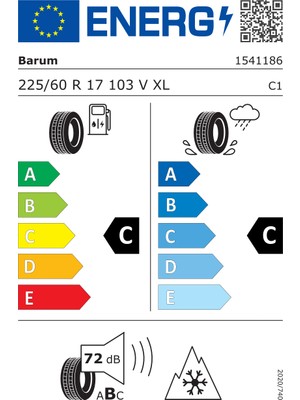 Barum 225/60R17 103V Polarıs 5 Fr Üretim Tarihi: 2023 Oto Kış Lastiği