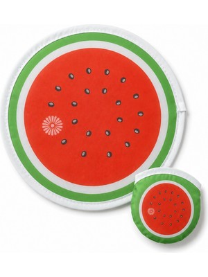 Leo'Stone Katlanabilir Japon Yelpazesi 20 cm Mini El Yelpazesi Kılıflı Çantalık Karpuz Desenli Kırmızı