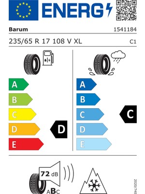 Barum 235/65R17 108V Polarıs 5 Üretim Tarihi: 2022 Oto Kış Lastiği