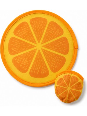Leo'Stone Katlanabilir Japon Yelpazesi 20 cm Mini El Yelpazesi Kılıflı Çantalık Portakal Desenli Sun Turuncu